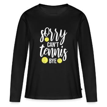 Désolé ne peut pas Tennis Bye citation drôle Sport Dire - T-shirt manches longues Premium bio Femme - noir - Devant - Julia (174cm)