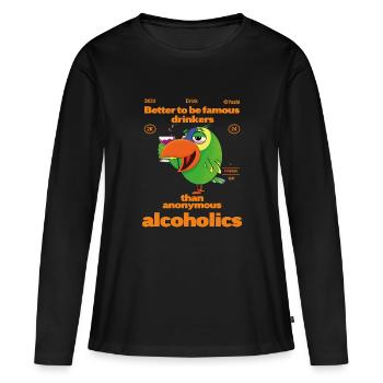 Alkoholischer Amazonas-Papagei - Frauen Premium Bio Langarmshirt - Schwarz - Vorne - Julia (174cm)