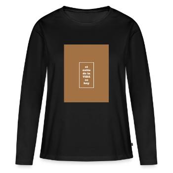 Life Success - Women's Premium Organic Long Sleeve Shirt - black - Front - Julia (174cm)