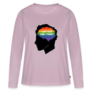 Can't even think straight - Frauen Premium Bio Langarmshirt - Altrosa - Vorne - Julia (174cm)