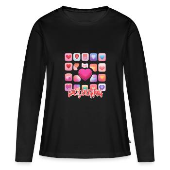 Love is everything - Frauen Premium Bio Langarmshirt - Schwarz - Vorne - Julia (174cm)