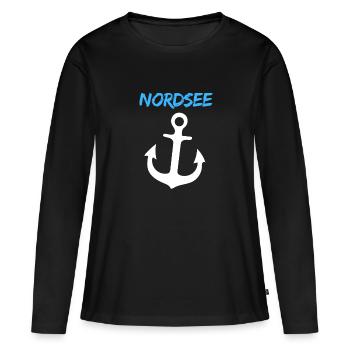 Mer du Nord - T-shirt manches longues Premium bio Femme - noir - Devant - Julia (174cm)