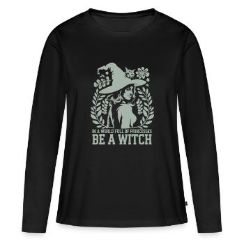 Lustiger Hexenspruch für Frauen - Frauen Premium Bio Langarmshirt - Schwarz - Vorne - Julia (174cm)