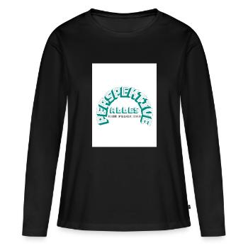 Alles eine Frage der Perspektive - Frauen Premium Bio Langarmshirt - Schwarz - Vorne - Julia (174cm)