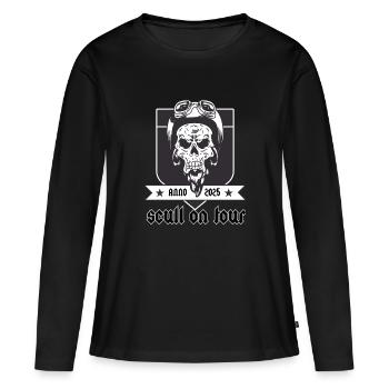 Scull on tour - Frauen Premium Bio Langarmshirt - Schwarz - Vorne - Julia (174cm)