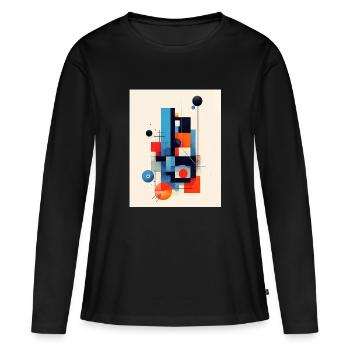 Abstract geometric composition - Women's Premium Organic Long Sleeve Shirt - black - Front - Julia (174cm)