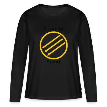 Front d’Eiserne - Drei Pfeile - T-shirt manches longues Premium bio Femme - noir - Devant - Julia (174cm)