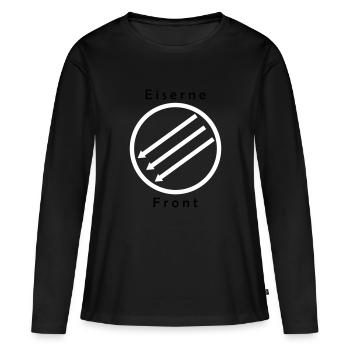 Front d’Eiserne - Drei Pfeile - T-shirt manches longues Premium bio Femme - noir - Devant - Julia (174cm)