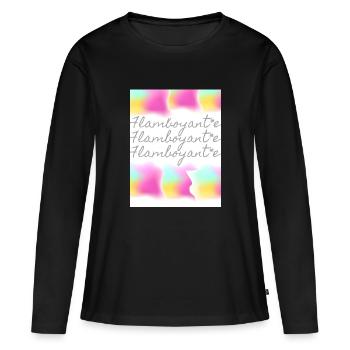 Flamboyante - T-shirt manches longues Premium bio Femme - noir - Devant - Julia (174cm)