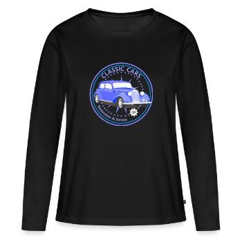 Klassische Autos, Oldtimer - Frauen Premium Bio Langarmshirt - Schwarz - Vorne - Julia (174cm)