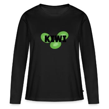 KIWI avec des couleurs - T-shirt manches longues Premium bio Femme - noir - Devant - Julia (174cm)