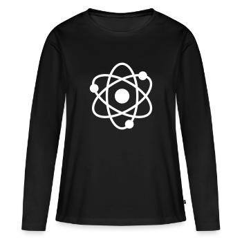 atom - Women's Premium Organic Long Sleeve Shirt - black - Front - Julia (174cm)
