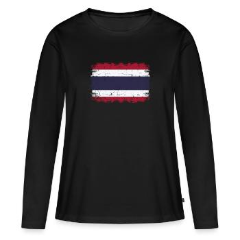 La Thaïlande - T-shirt manches longues Premium bio Femme - noir - Devant - Julia (174cm)