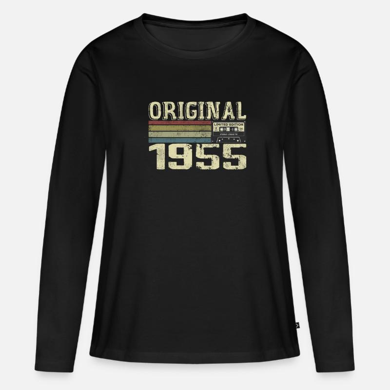 1955 Geburtstagsfeiern - 1955 Retro Geschenk - Frauen Premium Bio Langarmshirt - Schwarz