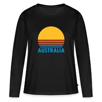 Australia (geteilte Sonne) - Frauen Premium Bio Langarmshirt - Schwarz - Vorne - Julia (174cm)