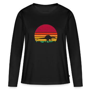 Spinosaurus Retro Style - Women's Premium Organic Long Sleeve Shirt - black - Front - Julia (174cm)