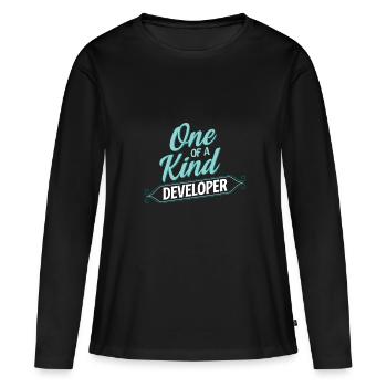 Developer of unique development - Women's Premium Organic Long Sleeve Shirt - black - Front - Julia (174cm)