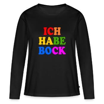 Ich habe bock - Frauen Premium Bio Langarmshirt - Schwarz - Vorne - Julia (174cm)