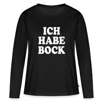 Ich habe bock - Frauen Premium Bio Langarmshirt - Schwarz - Vorne - Julia (174cm)