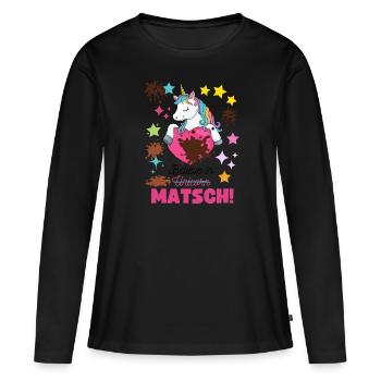 Muddy run shirt mud Matsch Lauf Einhorn Team Frau - Frauen Premium Bio Langarmshirt - Schwarz - Vorne - Julia (174cm)