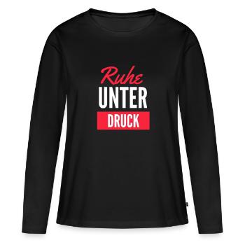 Ruhe unter Druck - Frauen Premium Bio Langarmshirt - Schwarz - Vorne - Julia (174cm)