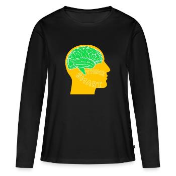 Think smart - think smart - Women's Premium Organic Long Sleeve Shirt - black - Front - Julia (174cm)