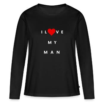 T-shirts and gadgets with a love message :) - Women's Premium Organic Long Sleeve Shirt - black - Front - Julia (174cm)