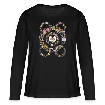 mangez moi mangez moi - T-shirt manches longues Premium bio Femme - noir - Devant - Julia (174cm)