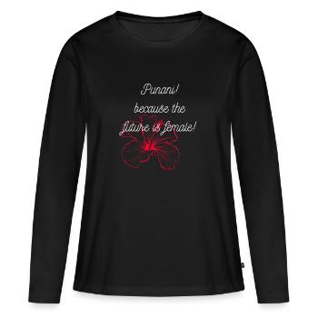 Punani - Semiar avenir féminin - académie d’aloha - T-shirt manches longues Premium bio Femme - noir - Devant - Julia (174cm)