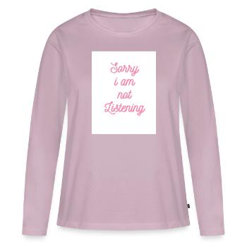 Not Listening - Frauen Premium Bio Langarmshirt - Altrosa - Vorne - Julia (174cm)
