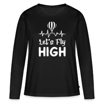 Permet de voler des montgolfières hautes - T-shirt manches longues Premium bio Femme - noir - Devant - Julia (174cm)