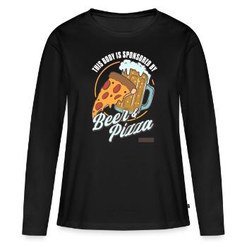 Cet organisme est sponsorisé par Beer & Pizza - T-shirt manches longues Premium bio Femme - noir - Devant - Julia (174cm)