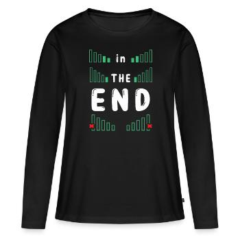 EN FIN de COMPTE - T-shirt manches longues Premium bio Femme - noir - Devant - Julia (174cm)