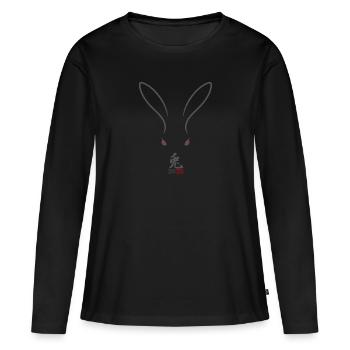 Year of the Rabbit 2023 - Jahr des Hasen Design - Frauen Premium Bio Langarmshirt - Schwarz - Vorne - Julia (174cm)
