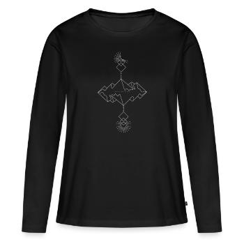 zwischen zwei Welten - Frauen Premium Bio Langarmshirt - Schwarz - Vorne - Julia (174cm)
