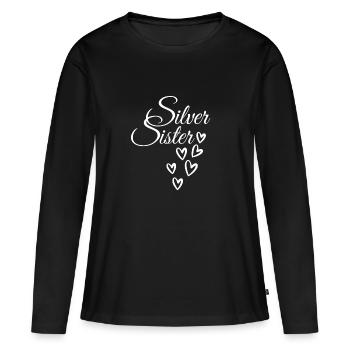 SilverSister7 white - Frauen Premium Bio Langarmshirt - Schwarz - Vorne - Julia (174cm)