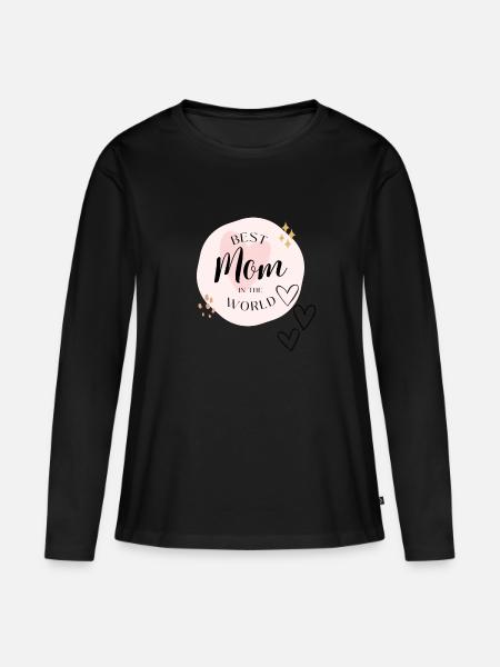 Best mom in the world - Frauen Premium Bio Langarmshirt - Schwarz