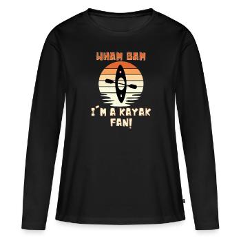 Wham Bam je suis un fan de kayak! - T-shirt manches longues Premium bio Femme - noir - Devant - Julia (174cm)