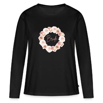 Bride - Frauen Premium Bio Langarmshirt - Schwarz - Vorne - Julia (174cm)