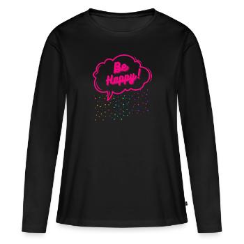 HappyRain - T-shirt manches longues Premium bio Femme - noir - Devant - Julia (174cm)
