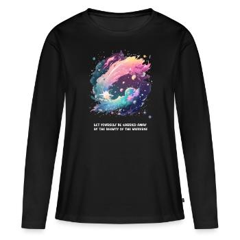 La beauté de l'univers - T-shirt manches longues Premium bio Femme - noir - Devant - Julia (174cm)