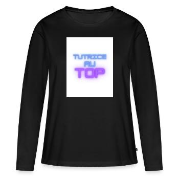 tutrice - T-shirt manches longues Premium bio Femme - noir - Devant - Julia (174cm)