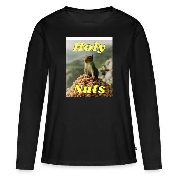 Heilige Nüsse - Frauen Premium Bio Langarmshirt - Schwarz - Vorne - Julia (174cm)
