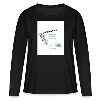 god's healing - T-shirt manches longues Premium bio Femme - noir - Devant - Julia (174cm)