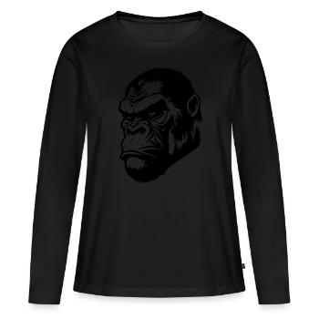 Gorilla Head - Women's Premium Organic Long Sleeve Shirt - black - Front - Julia (174cm)