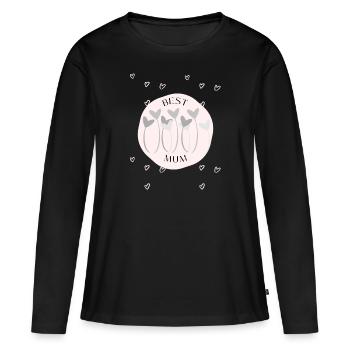 Best Mum - Frauen Premium Bio Langarmshirt - Schwarz - Vorne - Julia (174cm)