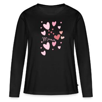 Mama 2 - Frauen Premium Bio Langarmshirt - Schwarz - Vorne - Julia (174cm)