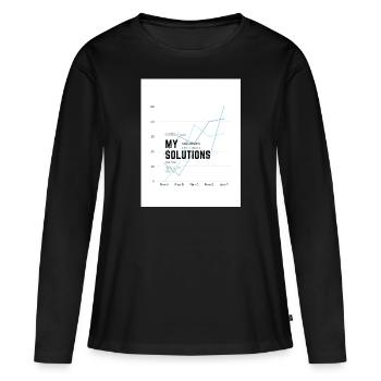 Diagramme Mes solutions - T-shirt manches longues Premium bio Femme - noir - Devant - Julia (174cm)