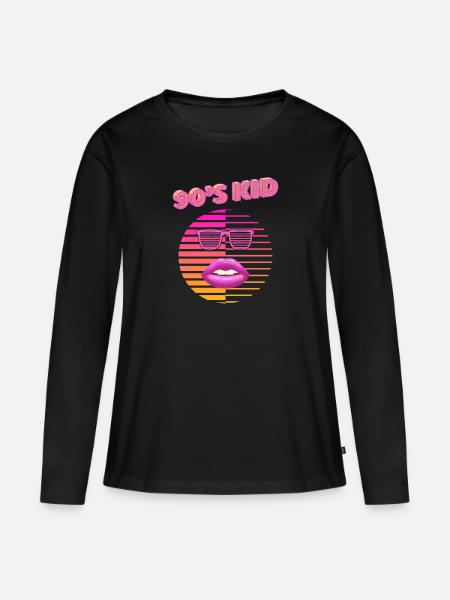90´s KID - Frauen Premium Bio Langarmshirt - Schwarz