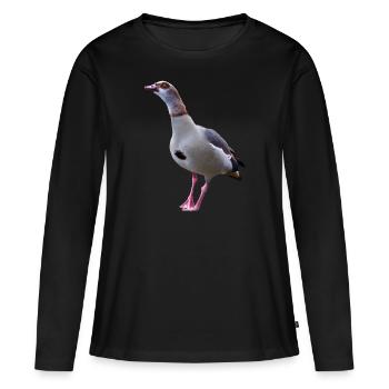 Oie du Nil Oies - T-shirt manches longues Premium bio Femme - noir - Devant - Julia (174cm)